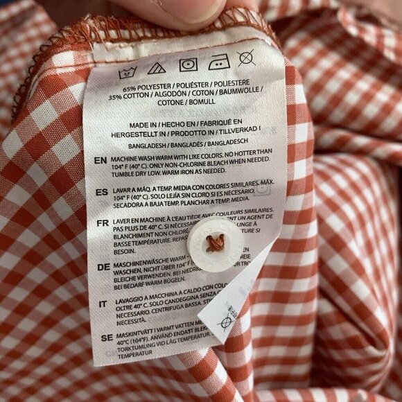 Urban By Chef Works Men Button Up Large Red Check Short Sleeve Shirt NWT - Picture 7 of 7